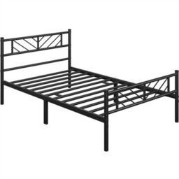Yaheetech Black 3Ft Single Metal Bed Frame With Arrow Design Headboard And Footboard - thumbnail 2