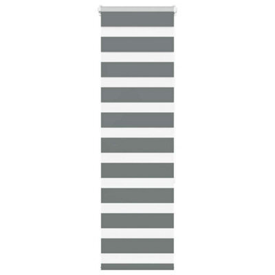 Berkfield Zebra Blind Dark Grey 45X150 Cm Fabric Width 40.9 Cm Polyester - image 1