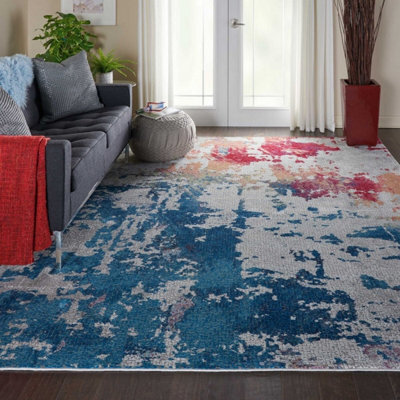 Multicolor Luxurious Modern Easy To Clean Floral Dining Room Bedroom And Living Room Rug-269Cm X 361Cm