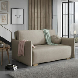 Sofa Bed Viva Glov Iii With Sleeping Function Storage Polyurethane Foam Wooden Frame 154X98X85Cm Beige - thumbnail 2