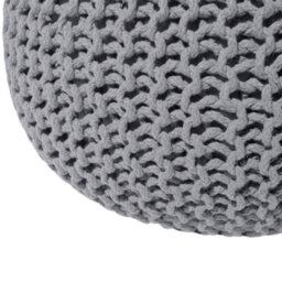 Wyld And Coco Dark Grey Knitted Cotton Pouf Ottoman With Eps Bead Filling 50 X 35 Cm - thumbnail 5