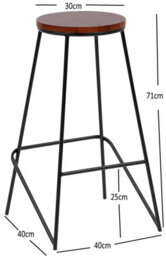 Nordlys Set Of 4 Metal And Wood Bar Stool Exotic Boho Dining Room - thumbnail 6