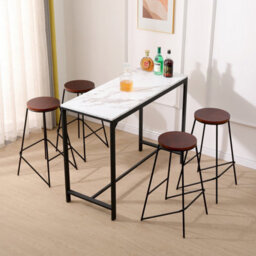 Nordlys Set Of 4 Metal And Wood Bar Stool Exotic Boho Dining Room - thumbnail 8