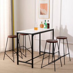 Nordlys Set Of 4 Metal And Wood Bar Stool Exotic Boho Dining Room - thumbnail 3