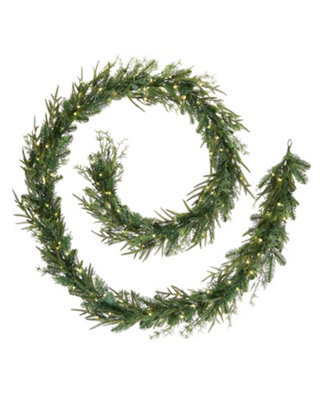 WeRChristmas Pre Lit Natural Fir Christmas Garland 12Ft With 100 Warm White Leds And Memory Controller - image 1