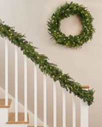WeRChristmas Pre Lit Natural Fir Christmas Garland 12Ft With 100 Warm White Leds And Memory Controller - thumbnail 4