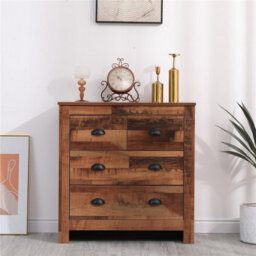 Furniturehmd 4 Drawers Chest Of Darwer Storage Organiser Unit Bedroom Furniture,rustic Style - thumbnail 1