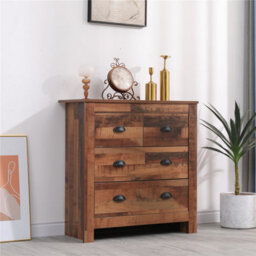 Furniturehmd 4 Drawers Chest Of Darwer Storage Organiser Unit Bedroom Furniture,rustic Style - thumbnail 2
