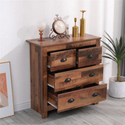 Furniturehmd 4 Drawers Chest Of Darwer Storage Organiser Unit Bedroom Furniture,rustic Style - thumbnail 3