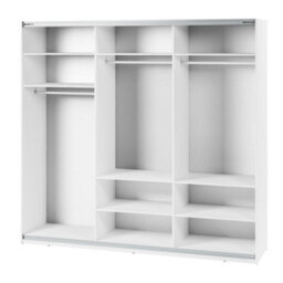 Arte Maxi 06 Sliding Door Wardrobe In White - 2500mm X 2350mm X 710mm - Grand Storage With Mirrored Enhancement - thumbnail 2