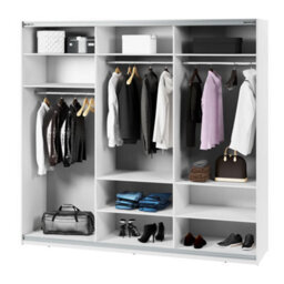 Arte Maxi 06 Sliding Door Wardrobe In White - 2500mm X 2350mm X 710mm - Grand Storage With Mirrored Enhancement - thumbnail 3