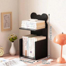 24(L)X20(W)X48(H)Cm  Bamboo Desktop Organizer Storage Rack & Bookshelf Display Stand - thumbnail 2