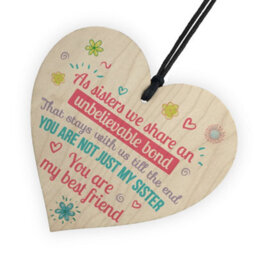 Red Ocean Unbelievable Bond Shabby Chic Wooden Heart Sign Gift Sister Love Thank You Sign - thumbnail 6