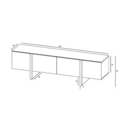 Heze Furniture Kyoto Glamour Modern Loft Style Tv Cabinet 180 Cm Tv Stand - Cashmere Matt - thumbnail 6