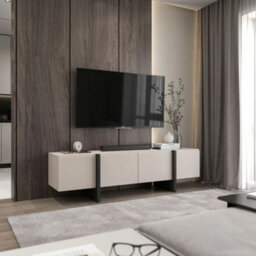 Heze Furniture Kyoto Glamour Modern Loft Style Tv Cabinet 180 Cm Tv Stand - Cashmere Matt - thumbnail 4