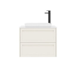 Royal Bathrooms Royal Bathroom Elmore 700mm Classic White Wall Mounted Bathroom Vanity Unit 2 Drawer Plain White Worktop With Qubix Basin - thumbnail 7