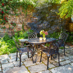 Lazy Susan Daisie Antique Bronze 4 Seater Metal Garden Furniture Set - thumbnail 3