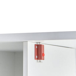 Wyld And Coco Fold-Down Desk With Hidden Cabinet And Open Shelves, White Melamine, W80 X D80 X H74Cm - thumbnail 8