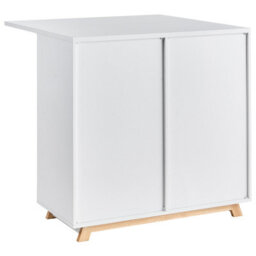 Wyld And Coco Fold-Down Desk With Hidden Cabinet And Open Shelves, White Melamine, W80 X D80 X H74Cm - thumbnail 7