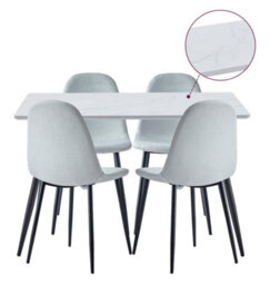 Hallowood Furniture Cullompton Rectangular Dining Table (1.2M) With 4 Chairs (Cha502-Sgy) - thumbnail 8