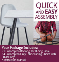 Hallowood Furniture Cullompton Rectangular Dining Table (1.2M) With 4 Chairs (Cha502-Sgy) - thumbnail 7
