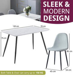 Hallowood Furniture Cullompton Rectangular Dining Table (1.2M) With 4 Chairs (Cha502-Sgy) - thumbnail 3