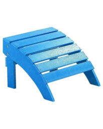 Beliani Evergreen Living Garden Footstool Blue Weatherproof Slatted - W50 X D43 X H34Cm - thumbnail 1