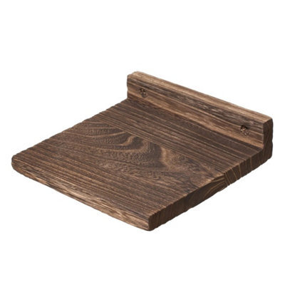 Brown Set Of 4 Floating Wall Shelves Picture Ledge Display Rack Book Hanging Shelf - image 1