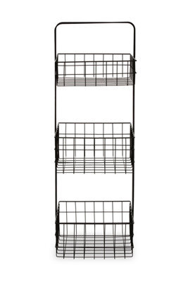 Orsina Modern Design 3 Tier Black Storage Caddy With Handles, Wire Shower Caddy, Organiser Shelf For Laundry - image 1