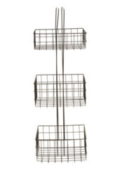 Orsina Modern Design 3 Tier Black Storage Caddy With Handles, Wire Shower Caddy, Organiser Shelf For Laundry - thumbnail 3