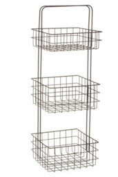 Orsina Modern Design 3 Tier Black Storage Caddy With Handles, Wire Shower Caddy, Organiser Shelf For Laundry - thumbnail 2