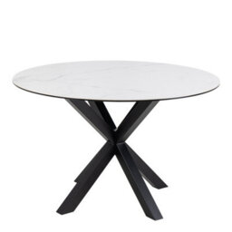 Furniture To Go Heaven Round Dining Table With Ceramic White Top (L) 119Cm Seats Up To 4