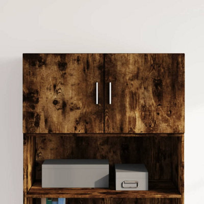 Berkfield Wall Cabinet Smoked Oak 80X42.5X40 Cm Engineered Wood - image 1