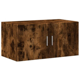 Berkfield Wall Cabinet Smoked Oak 80X42.5X40 Cm Engineered Wood - thumbnail 2