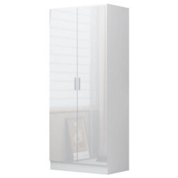 Reflect 3Pc Wardrobe Bundle - 2 Door Corner + 2X 2 Door Plain - White Gloss & Matt White - H: 180Cm X W: 179Cm X D: 103Cm - thumbnail 8