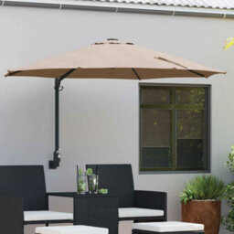 Berkfield Garden Parasol Taupe, Black 248 X 248 X 148 Cm Polyester, Steel - thumbnail 1