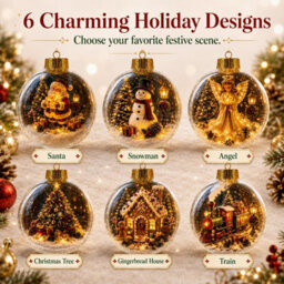 Amorly Lighted Christmas Ornament Clear Pvc Globe Hanging Decoration Glowing Christmas Ornament For Christmas Holiday Decor(Snow House) - thumbnail 5