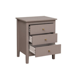 Chic Interiors Pair Of Taupe Three Drawer Bedside Tables - Charleston Collection - thumbnail 8