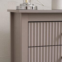 Chic Interiors Pair Of Taupe Three Drawer Bedside Tables - Charleston Collection - thumbnail 5