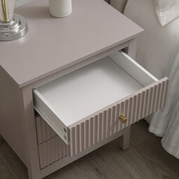 Chic Interiors Pair Of Taupe Three Drawer Bedside Tables - Charleston Collection - thumbnail 4