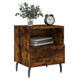 Berkfield Bedside Cabinets 2 Pcs Smoked Oak 40X35X47.5 Cm Engineered Wood - thumbnail 4