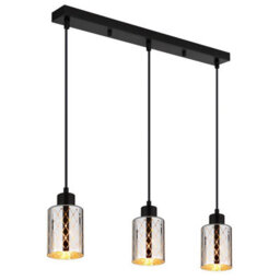 Luminosa Lighting Luminosa Alonso Bar Pendant Ceiling Light Matt Black 3X E27 - thumbnail 1