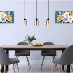 Luminosa Lighting Luminosa Alonso Bar Pendant Ceiling Light Matt Black 3X E27 - thumbnail 2