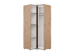 Amos Mann Furniture Nevis Oak Effect Narrow 2 Door Space-Saving Corner Wardrobe 95Cm - thumbnail 3