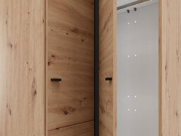 Amos Mann Furniture Nevis Oak Effect Narrow 2 Door Space-Saving Corner Wardrobe 95Cm - thumbnail 6