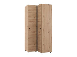 Amos Mann Furniture Nevis Oak Effect Narrow 2 Door Space-Saving Corner Wardrobe 95Cm - thumbnail 7