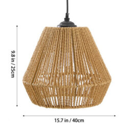 Living And Home E27 Rustic Vintage Hemp Rope Ceiling Pendant Light With Iron Frame - thumbnail 5