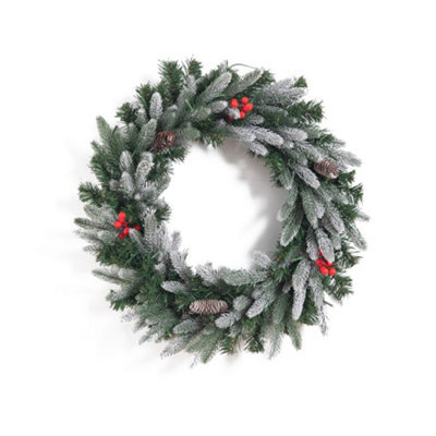Evre 60 Cm Christmas Wreath With Artificial Berries And Pine Cones, Wall Hanging Decoration - image 1