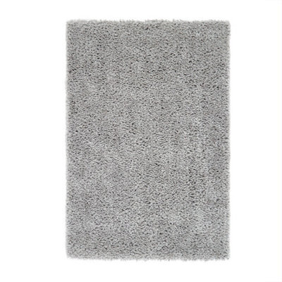 Grey Plain Shaggy Rug, Anti-Shed Easy To Clean Rug, Handmade Rug For Bedroom, Living Room, & Dining Room-140Cm X 200Cm - image 1