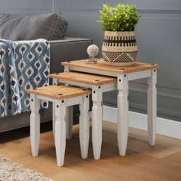 Nest Of Tables White Wax Piccolo Solid Pine 3 Living By - thumbnail 3
